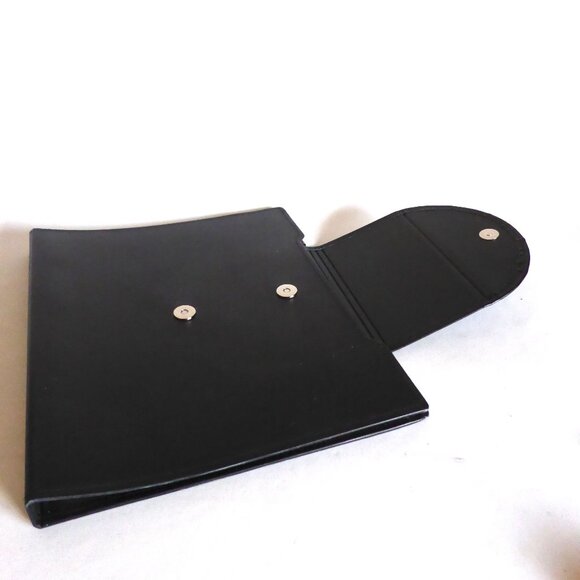 INFUSE BRAND BLACK LEATHER SPIRAL PRESENTATION BOOK SHEET PROTECTOR CASE BINDER - Picture 3 of 14